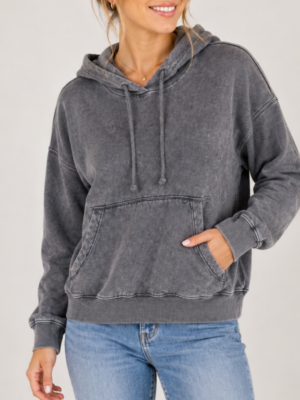 Arizona Jean Co. Gray Pull Over Hoodie Size S Comfy Cozy Loungewear Over